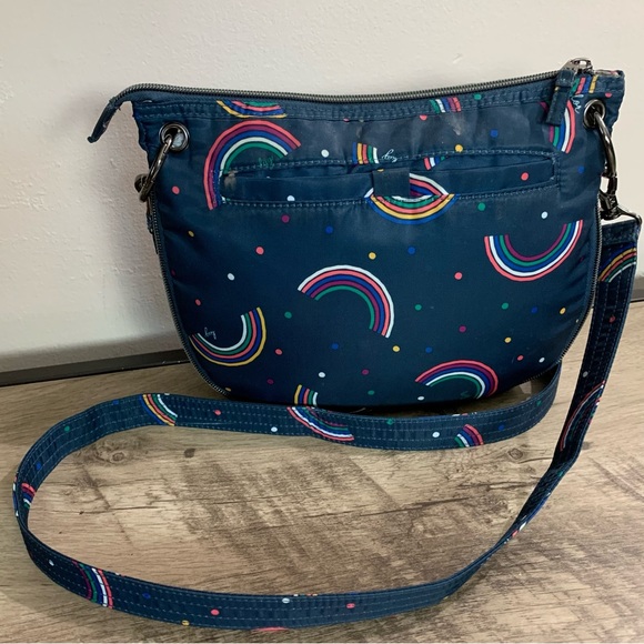 lug Bags Lug Navy Blue Quilted Nylon Swivel Rfid Blocking Cross